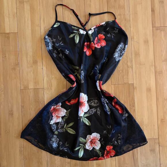 INC International Concepts Dresses & Skirts - Inc black floral slip lingerie